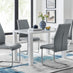 Pivero White High Gloss Dining Table And 4 Elephant Grey Lorenzo Chairs Set