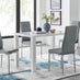 Pivero White High Gloss Dining Table and 4 Elephant Grey Milan Chairs Set