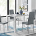 Pivero White High Gloss Dining Table and 4 Elephant Grey Milan Chairs Set