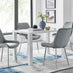 Pivero 4 White Dining Table and 4 Grey Pesaro Silver Leg Chairs