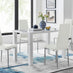 Pivero White High Gloss Dining Table and 4 White Milan Chairs Set