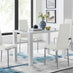 Pivero White High Gloss Dining Table and 4 White Milan Chairs Set