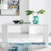 Pivero Rectangular White High Gloss 6 Seater Dining Table