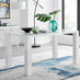 Pivero 6 White Dining Table and 6 Cappuccino Gold Leg Milan Chairs