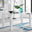 Pivero 6 White Dining Table and 6 Cappuccino Gold Leg Milan Chairs