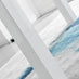 Pivero 6 White Dining Table and 6 Navy Pesaro Silver Leg Chairs