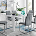 Pivero White High Gloss Dining Table and 6 Elephant Grey Lorenzo Dining Chairs