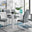 Pivero White High Gloss Dining Table and 6 Elephant Grey Lorenzo Dining Chairs