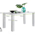 Pivero 6 White Dining Table and 6 Navy Pesaro Silver Leg Chairs