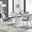 Renato 120cm High Gloss Extending Dining Table and 4 Grey Pesaro Silver Leg Chairs