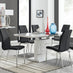 Renato 120cm High Gloss Extending Dining Table and 6 Black Isco Chairs