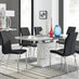 Renato 120cm High Gloss Extending Dining Table and 6 Black Isco Chairs