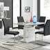Renato 120cm High Gloss Extending Dining Table and 4 Black Lorenzo Chairs