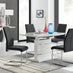 Renato 120cm High Gloss Extending Dining Table and 4 Black Lorenzo Chairs