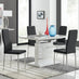 Renato 120cm High Gloss Extending Dining Table and 4 Black Milan Chairs