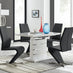 Renato 120cm High Gloss Extending Dining Table and 4 Black Willow Chairs