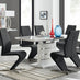 Renato 120cm High Gloss Extending Dining Table and 6 Black Willow Chairs