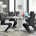 Renato 120cm High Gloss Extending Dining Table and 6 Black Willow Chairs