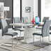 Renato 120cm High Gloss Extending Dining Table and 6 Grey Lorenzo Chairs