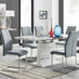 Renato 120cm High Gloss Extending Dining Table and 6 Grey Lorenzo Chairs