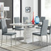 Renato 120cm High Gloss Extending Dining Table and 6 Grey Milan Chairs