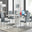 Renato 120cm High Gloss Extending Dining Table and 6 Grey Milan Chairs