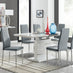 Renato 120cm High Gloss Extending Dining Table and 6 Grey Milan Chairs