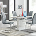 Renato 120cm High Gloss Extending Dining Table and 4 Grey Murano Chairs