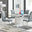 Renato 120cm High Gloss Extending Dining Table and 4 Grey Murano Chairs