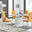 Renato 120cm High Gloss Extending Dining Table and 4 Mustard Milan Chairs