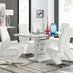 Renato 120cm High Gloss Extending Dining Table and 6 White Willow Chairs