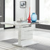 Renato 120cm High Gloss Extending Dining Table and 4 Navy Pesaro Silver Leg Chairs
