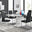 Renato 120cm High Gloss Extending Dining Table and 6 Black Milan Chairs