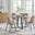 Santorini Brown Round Table  & 4 Cappuccino Corona Black Leg Chairs