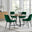 Santorini Brown Round Dining Table And 4 Green Pesaro Black Leg Chairs