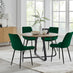 Santorini Brown Round Dining Table And 4 Green Pesaro Black Leg Chairs
