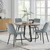 Santorini Brown Round Dining Table And 4 Grey Pesaro Black Leg Chairs