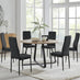 Santorini Brown Round Dining Table And 6 Black Milan Black Leg Chairs