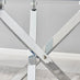 Selina Square Leg Round Dining Table And 4 Grey Pesaro Silver Leg Chairs