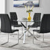 Selina Round Dining Table and 4 Black Murano Chairs