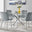 Selina Square Leg Round Dining Table And 4 Grey Pesaro Silver Leg Chairs