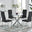 Selina Chrome Round Glass Dining Table and 4 Black Milan Dining Chairs