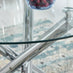 Selina Round Glass and Silver Metal 4 Seater Dining Table