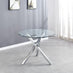 Selina Chrome Round Square Leg Glass Dining Table And 4 Black Lorenzo Chairs Set
