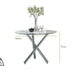 Selina Chrome Round Glass Dining Table and 4 White Milan Dining Chairs