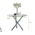 Selina Round Glass and Silver Metal 4 Seater Dining Table