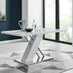 Sorrento Rectangular White High Gloss and Silver Metal 6 Seater Dining Table