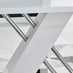 Sorrento White High Gloss And Chrome Dining Table And 6 Elephant Grey Milan Dining Chairs