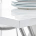 Sorrento Rectangular White High Gloss and Silver Metal 6 Seater Dining Table
