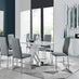 Sorrento White High Gloss And Chrome Dining Table And 6 Elephant Grey Milan Dining Chairs